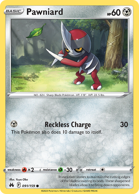 Pawniard 91 Crown Zenith Pokémon card