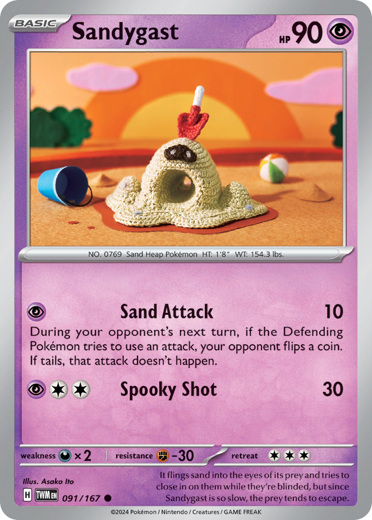 Sandygast 91 Twilight Masquerade Pokémon card