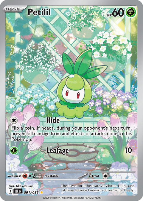 Petilil 91 Black Bolt Pokémon card