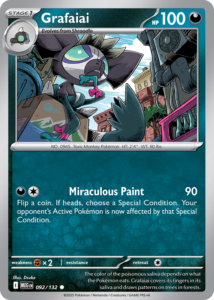 Grafaiai 92 Mega Evolution Pokémon card