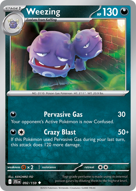 Weezing 92 Journey Together Pokémon card