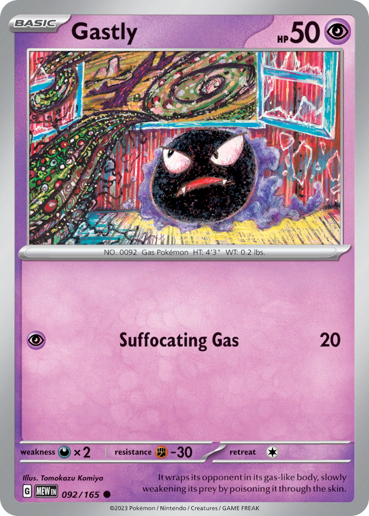 Gastly 92 151 Pokémon card