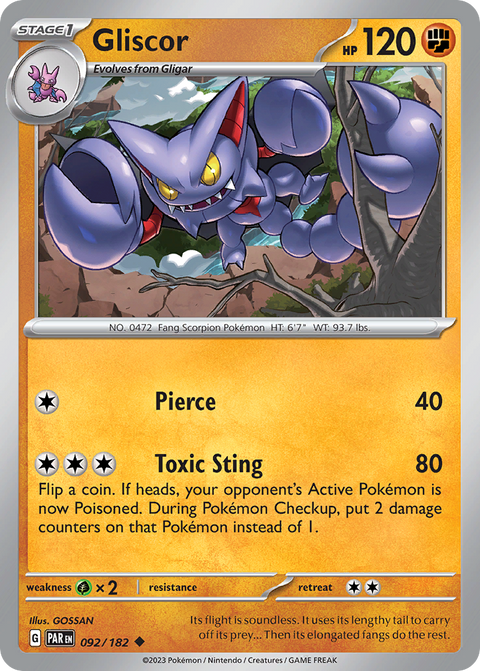 Gliscor 92 Paradox Rift Pokémon card