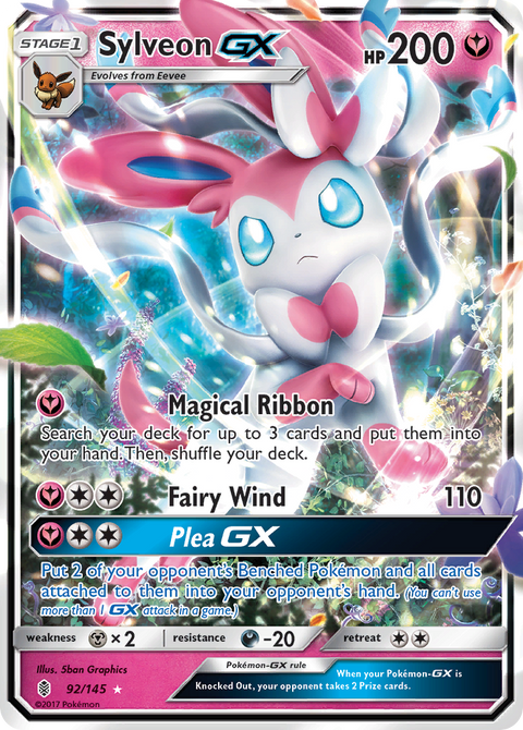 Sylveon-GX 92 Guardians Rising Pokémon card