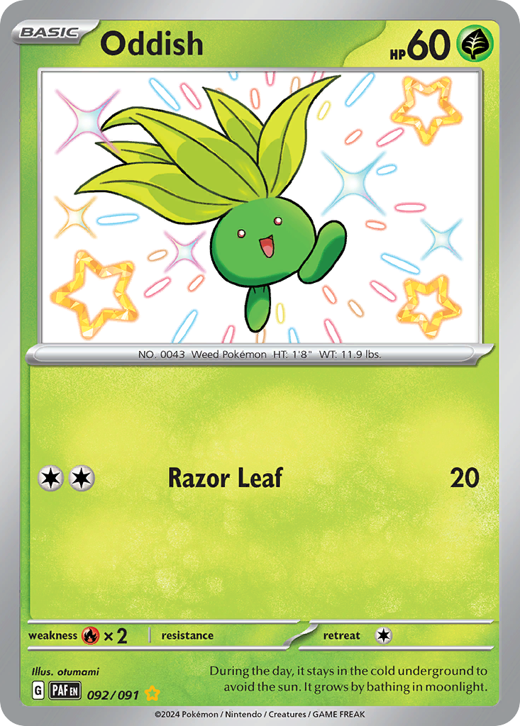 Oddish 92 Paldean Fates Pokémon card