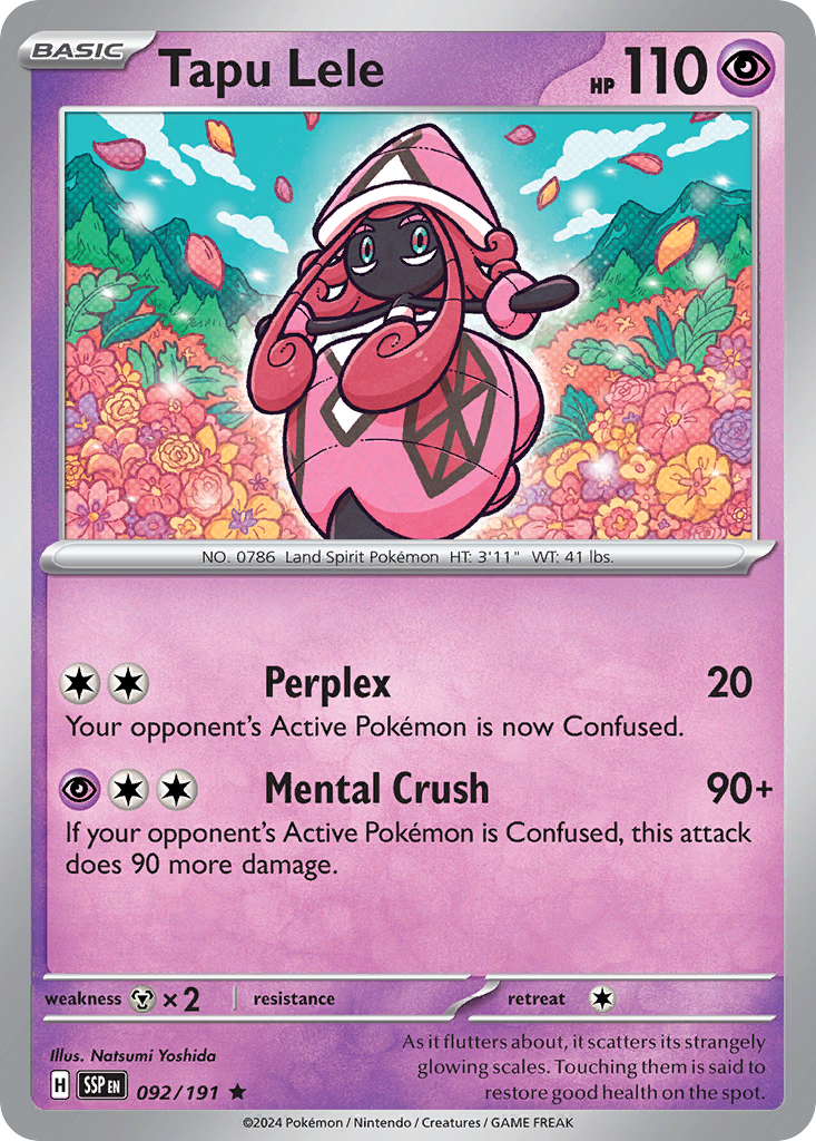 Tapu Lele 92 Surging Sparks Pokémon card