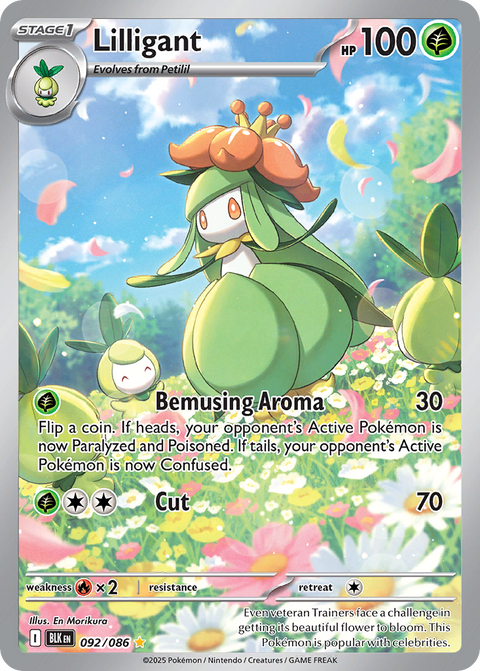 Lilligant 92 Black Bolt Pokémon card