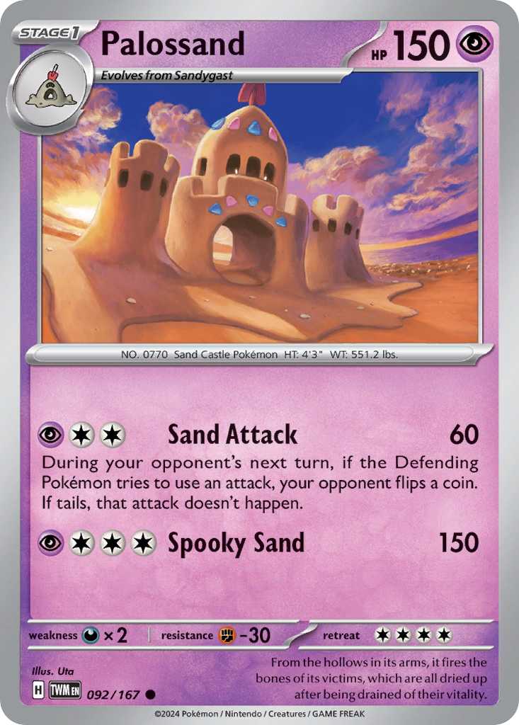 Palossand 92 Twilight Masquerade Pokémon card