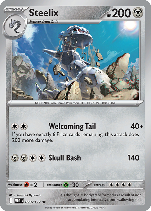 Steelix 93 Mega Evolution Pokémon card