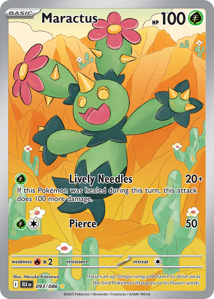 Maractus 93 Black Bolt Pokémon card