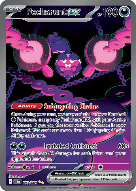 Pecharunt ex 93 Shrouded Fable Pokémon card