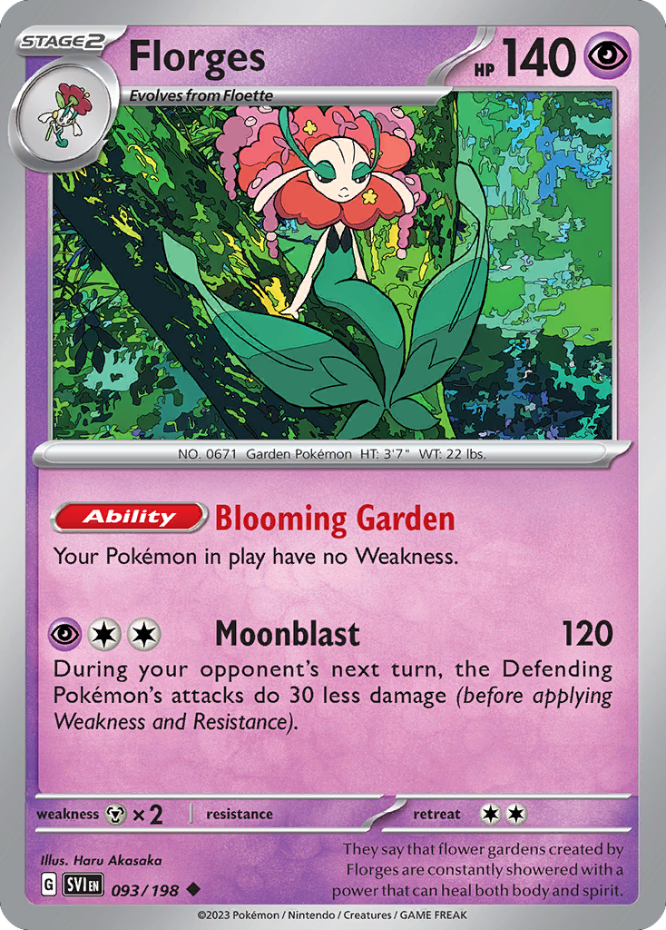 Florges 93 Scarlet & Violet Pokémon card