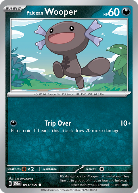 Paldean Wooper 93 Journey Together Pokémon card