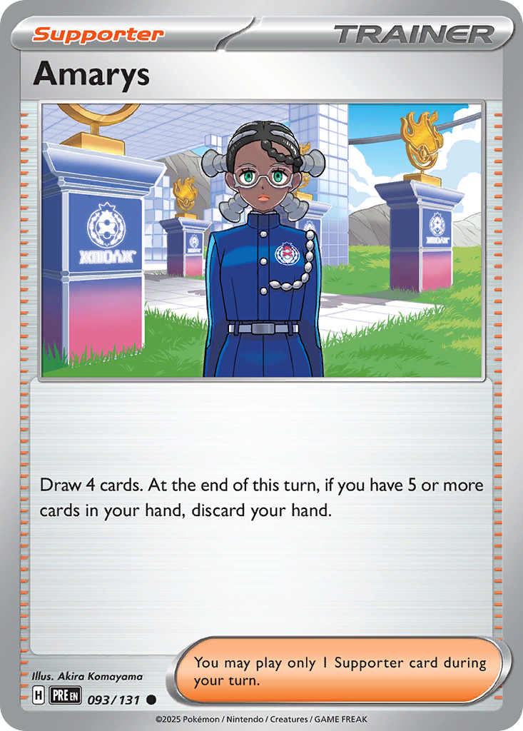 Amarys 93 Prismatic Evolutions Pokémon card