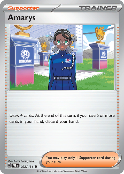 Amarys 93 Prismatic Evolutions Pokémon card