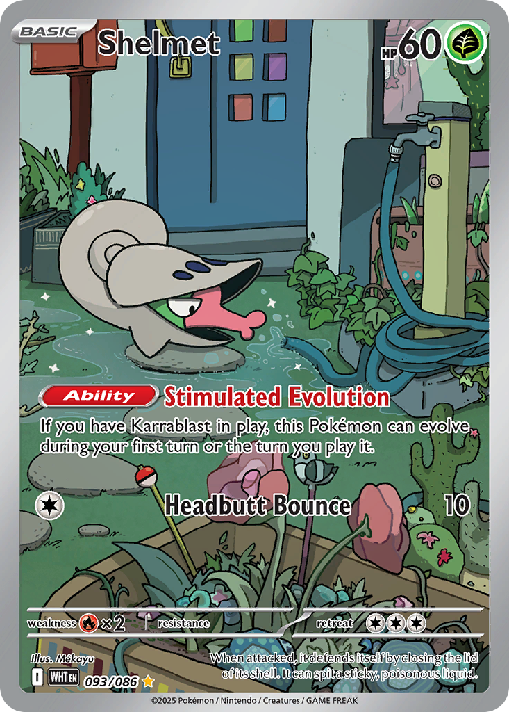 Shelmet 93 White Flare Pokémon card