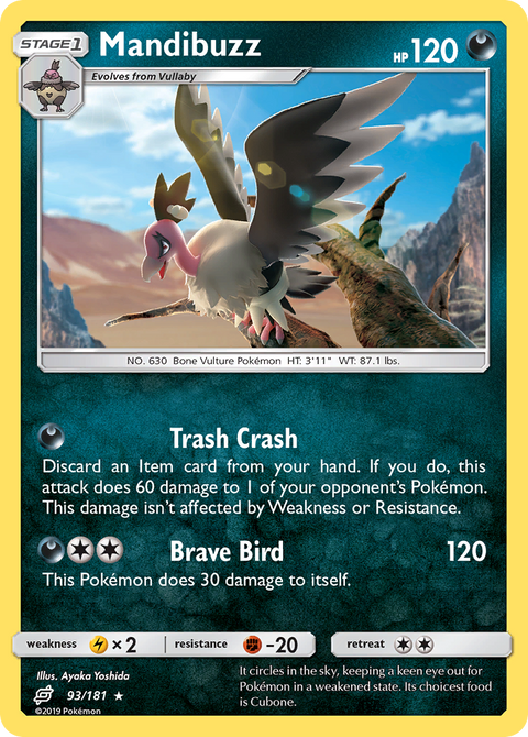 Mandibuzz 93 Team Up Pokémon card