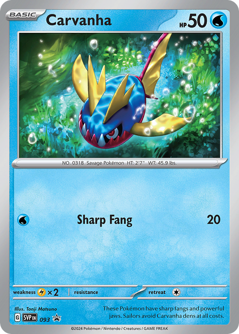 Carvanha 93 Scarlet & Violet Black Star Promos Pokémon card
