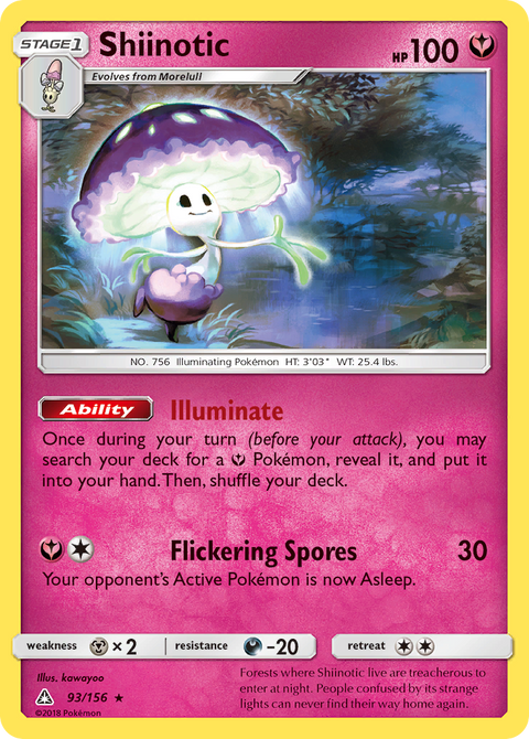 Shiinotic 93 Ultra Prism Pokémon card