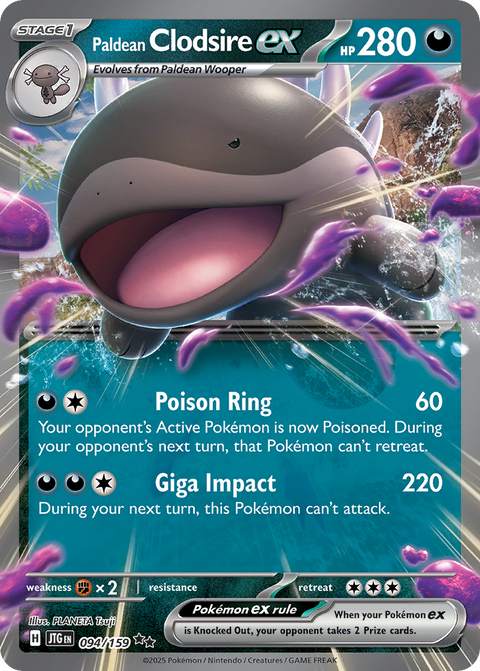 Paldean Clodsire ex 94 Journey Together Pokémon card