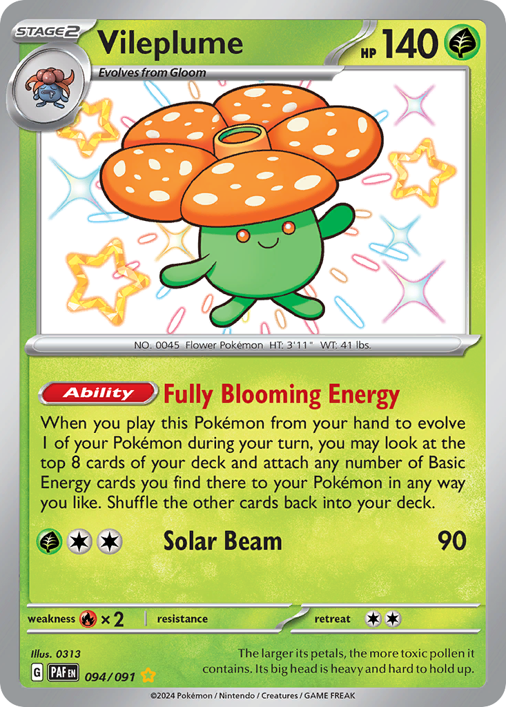 Vileplume 94 Paldean Fates Pokémon card