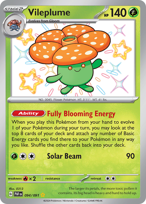 Vileplume 94 Paldean Fates Pokémon card