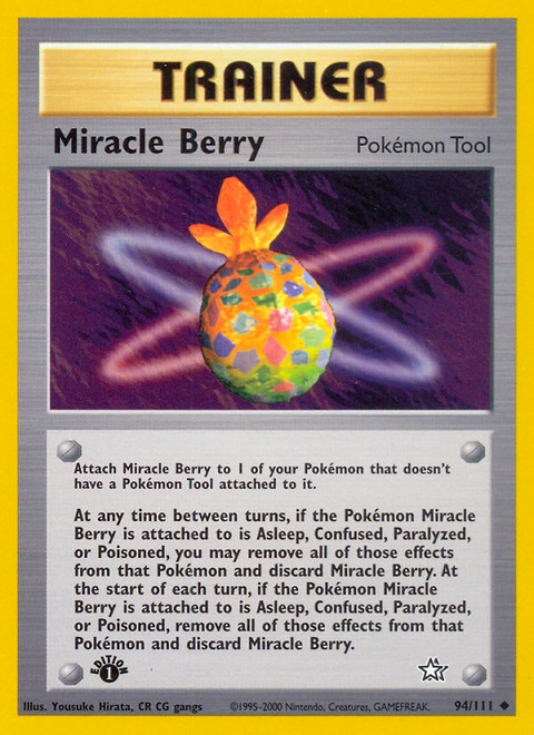 Miracle Berry 94 Neo Genesis Pokémon card