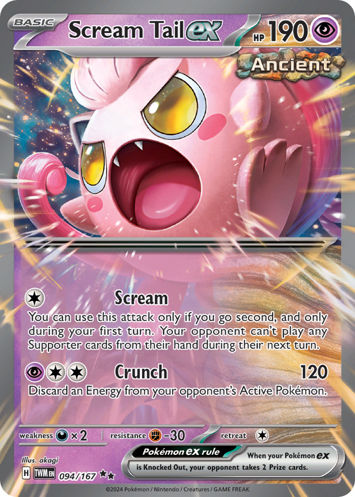 Scream Tail ex 94 Twilight Masquerade Pokémon card