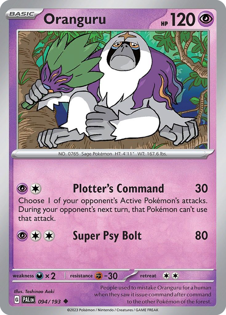 Oranguru 94 Paldea Evolved Pokémon card