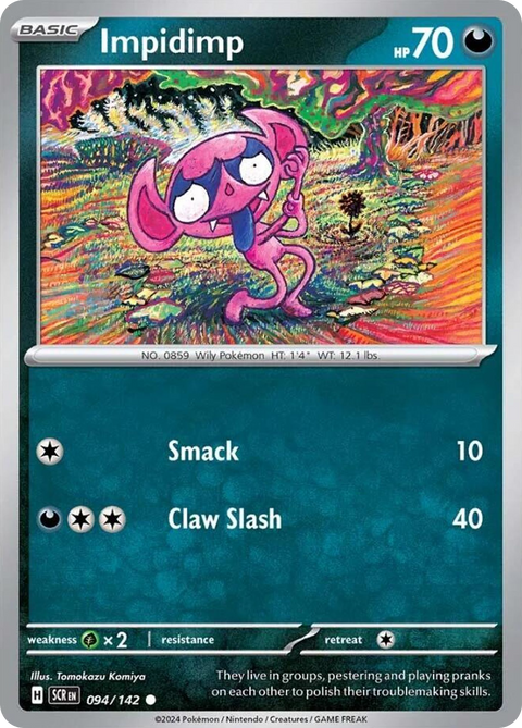 Impidimp 94 Stellar Crown Pokémon card