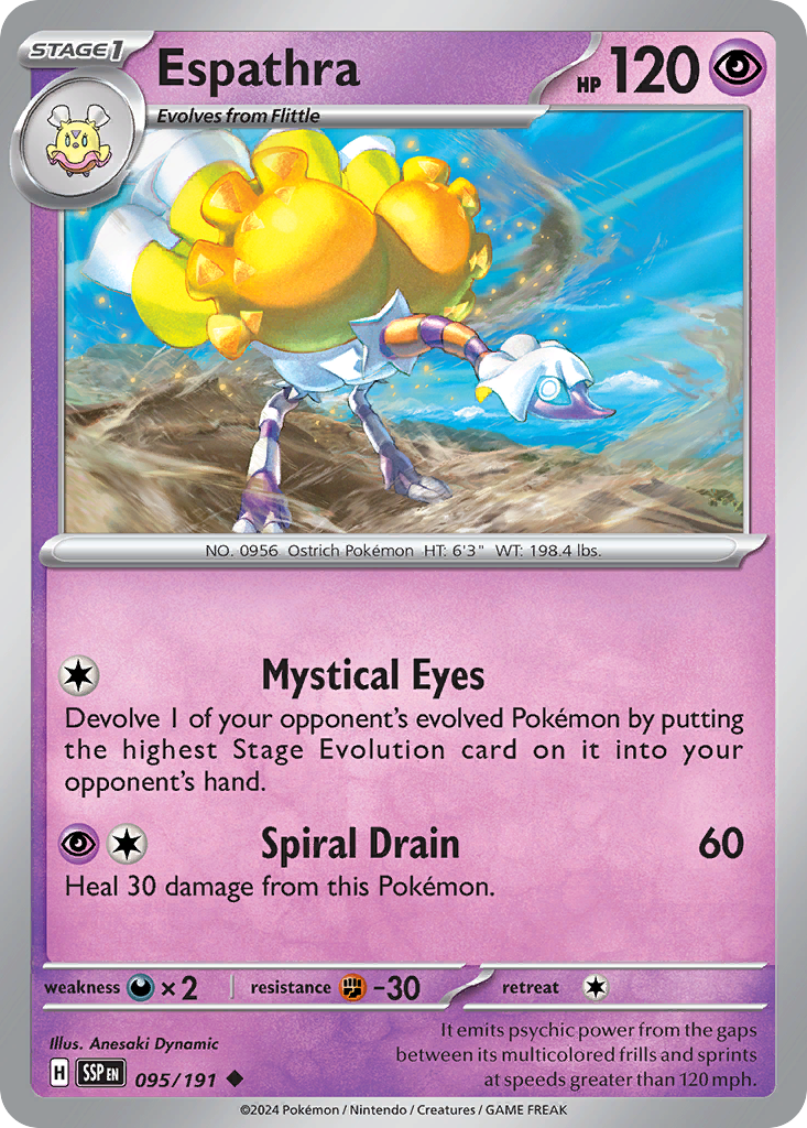 Espathra 95 Surging Sparks Pokémon card