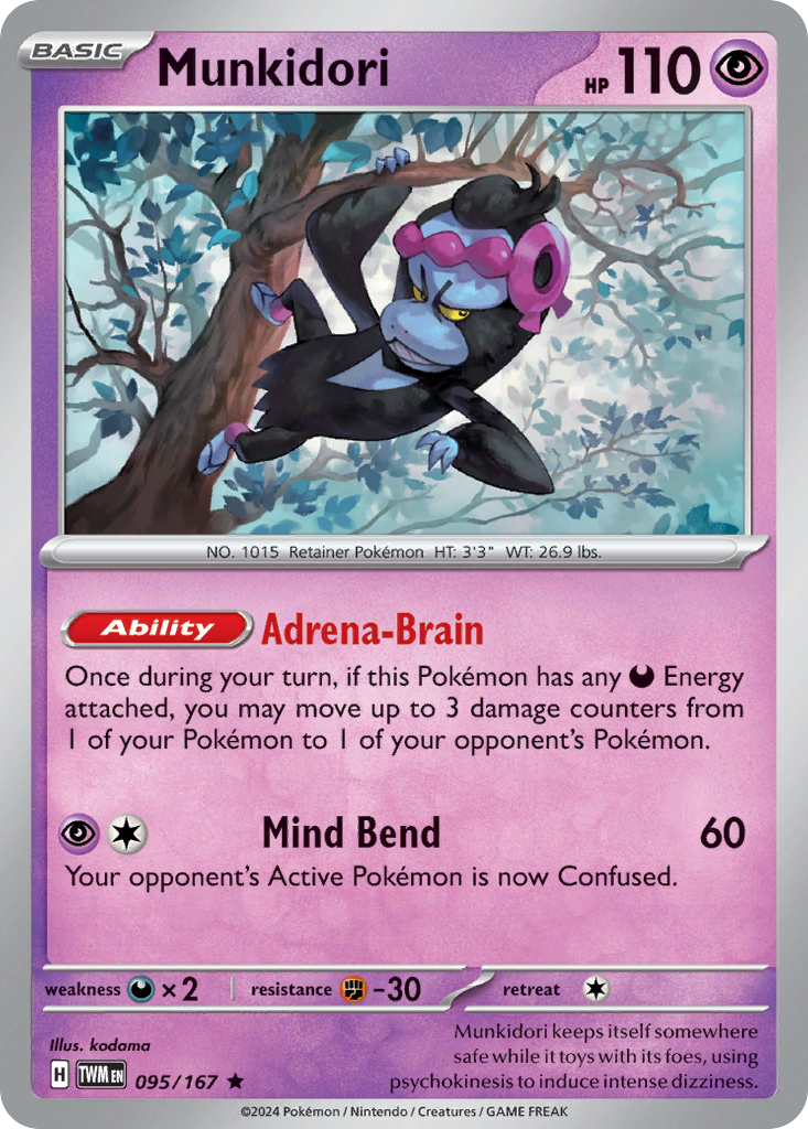 Munkidori 95 Twilight Masquerade Pokémon card