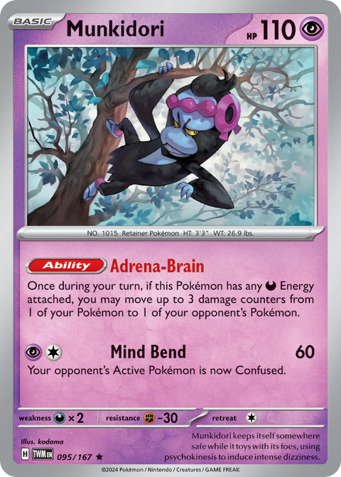 Munkidori 95 Twilight Masquerade Pokémon card