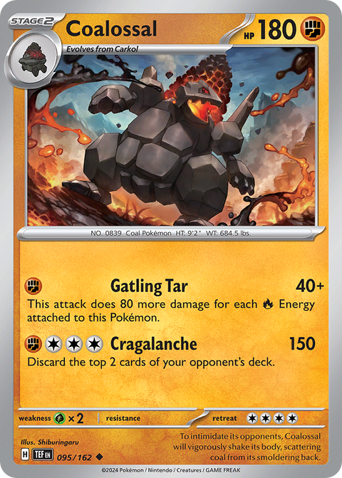 Coalossal 95 Temporal Forces Pokémon card