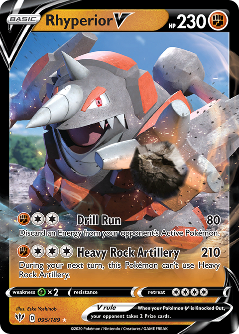 Rhyperior V 95 Darkness Ablaze Pokémon card