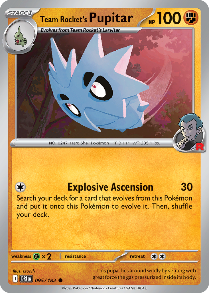 Team Rocket's Pupitar 95 Destined Rivals Pokémon card