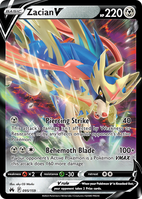 Zacian V 95 Crown Zenith Pokémon card