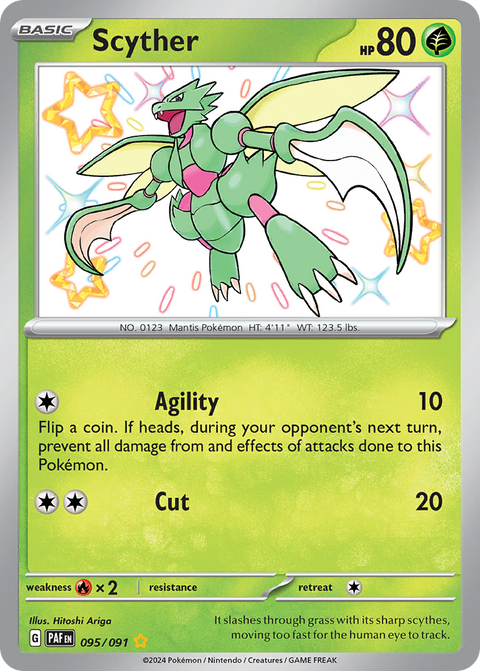 Scyther 95 Paldean Fates Pokémon card
