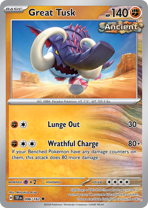 Great Tusk 96 Temporal Forces Pokémon card