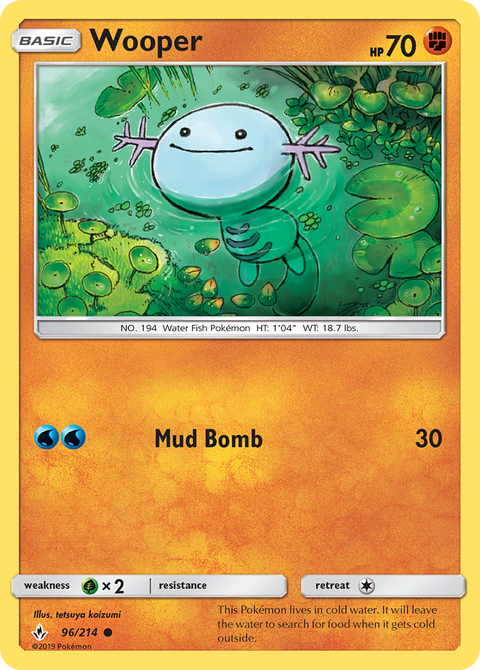 Wooper 96 Unbroken Bonds Pokémon card