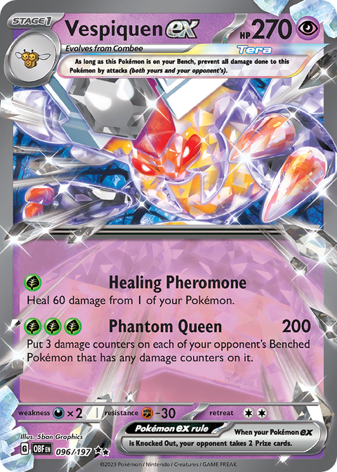 Vespiquen ex 96 Obsidian Flames Pokémon card
