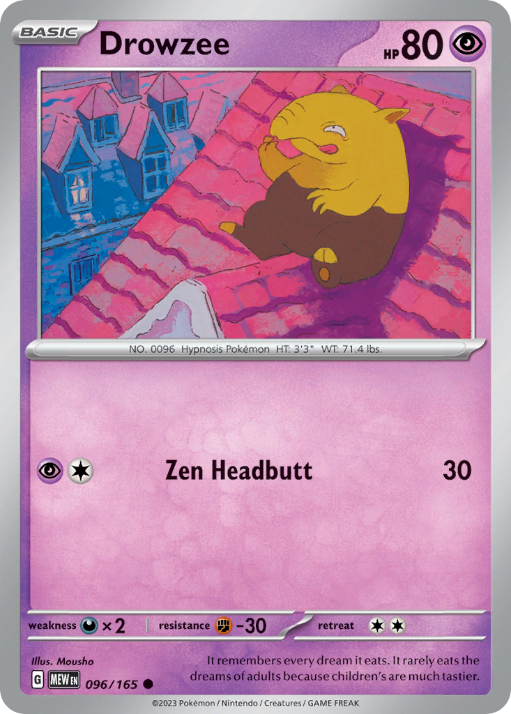 Drowzee 96 151 Pokémon card