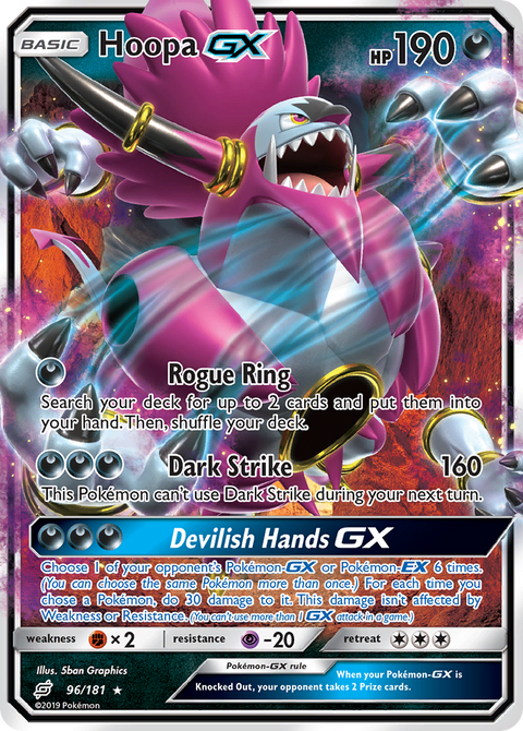 Hoopa-GX 96 Team Up Pokémon card