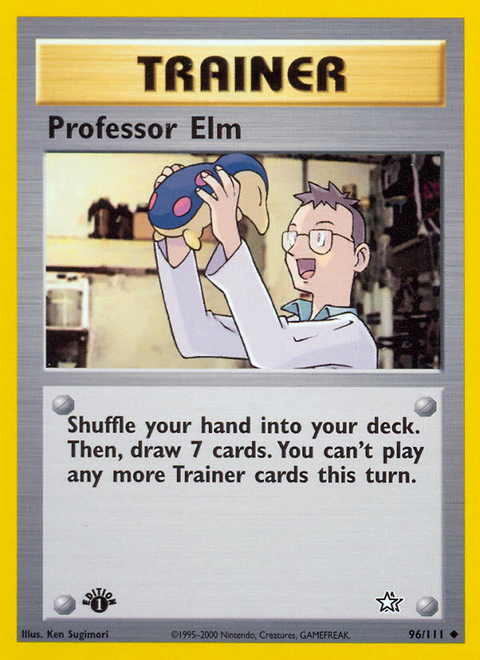 Professor Elm 96 Neo Genesis Pokémon card