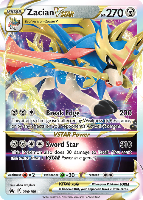 Zacian VSTAR 96 Crown Zenith Pokémon card