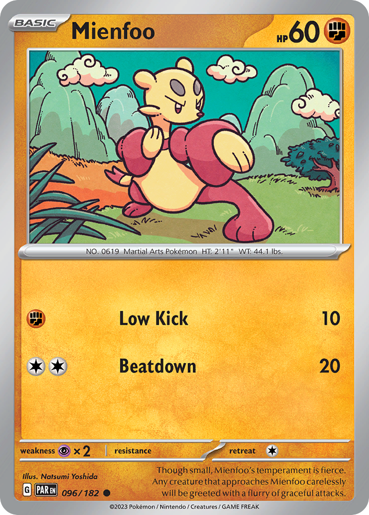 Mienfoo 96 Paradox Rift Pokémon card