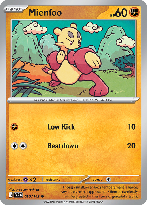 Mienfoo 96 Paradox Rift Pokémon card