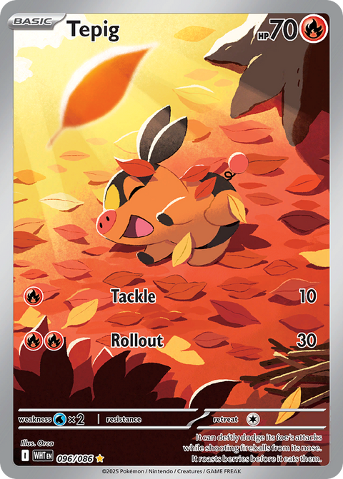 Tepig 96 White Flare Pokémon card