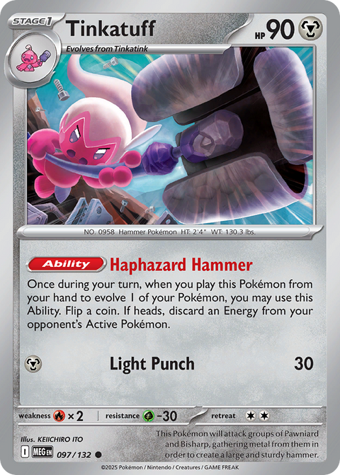 Tinkatuff 97 Mega Evolution Pokémon card