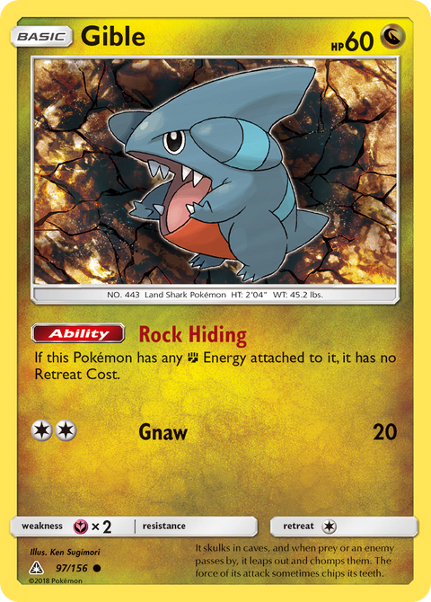 Gible 97 Ultra Prism Pokémon card